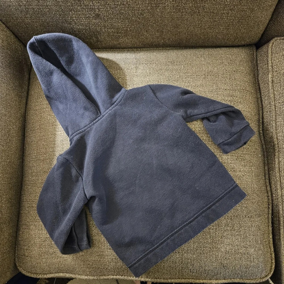 Nike Kids Sweat Jacket Hoodie 12M Navy with light blue swoosh - Picture 3 of 4